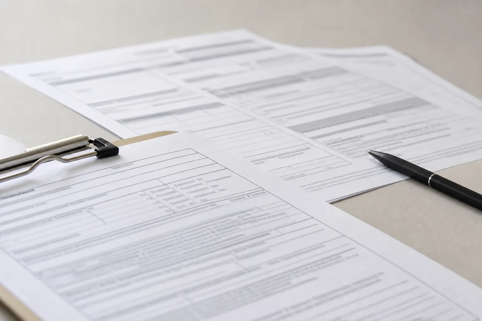Employment and compliance documents arranged for review